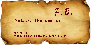 Poduska Benjamina névjegykártya